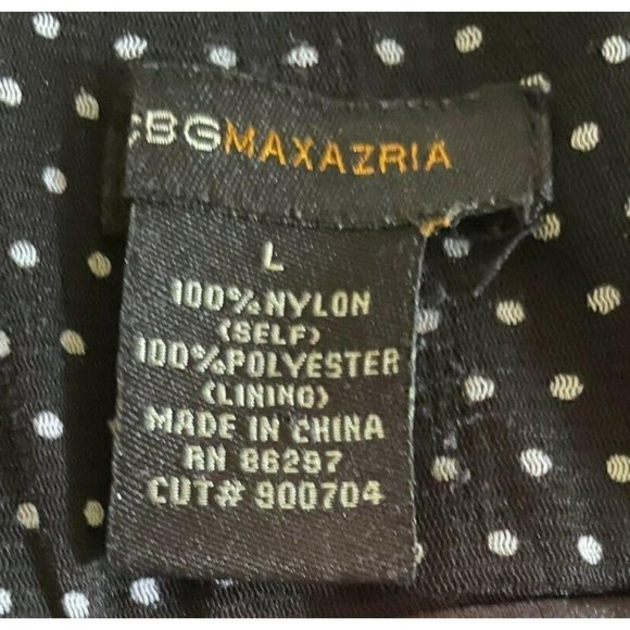 BCBGMaxazria Polka Dot Flowy Mini Skirt Black White Dots Womens Size L - Picture 6 of 7